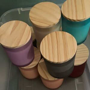 10 Hand poured Soy Candles with Wooden Lids